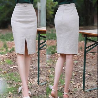 Chân váy bút chì lưng cao xẻ trước ôm eo tôn dáng VannhShop CV0063