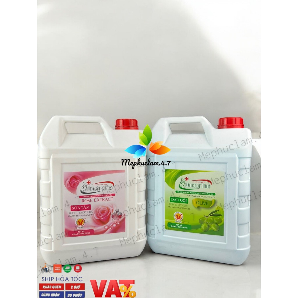 1 Can Dầu Gội - Sữa Tắm Doctor.tim 9.5 Kg Chuyên Dụng Cho Nhà Nghỉ, Khách Sạn, Spa Tóc