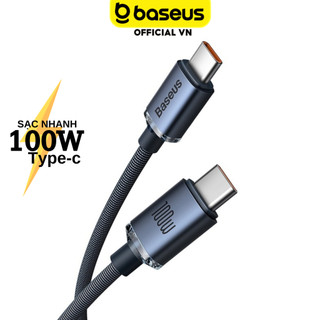Cáp sạc nhanh TypeC to TypeC 100W Baseus Crystal Dây bọc dù siêu bền cho dòng máy Android