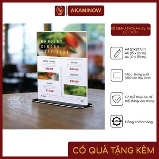 Menu mica a4,a5,a6,kệ menu để bàn đế chữ t