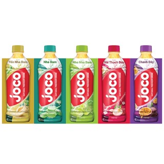 Lốc 6 Chai Nước Giải Khát Trái Cây JOCO Vị Vải Thach Dừa/Chanh Dây/Nho thạch dừa [6 Chai X 450ML]