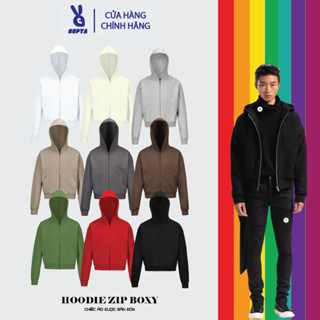 Áo Hoodie Zip Boxy GOPYA Local Brand, Unisex Nỉ Ngoại,Form Croptop Nam Nữ Basic