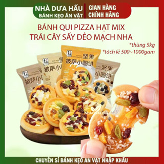 [Combo1kg] Bánh qui pizza hạt dinh dưỡng mix trái cây sấy dẻo - ăn vặt healthy ngon bổ rẻ
