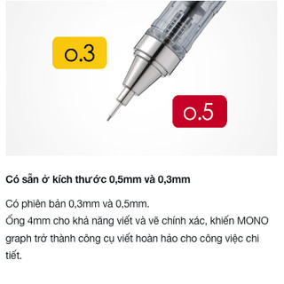[DA ĐEN - QUẬN 3] Bút Chì Tombow Mono Graph Pastel 0.3/0.5mm