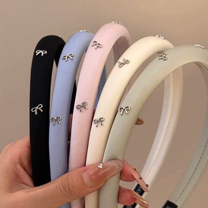 CX07 Cài tóc nữ băng đô lụa satin đính tag nơ nhỏ xinh yêu BULL.SHOP