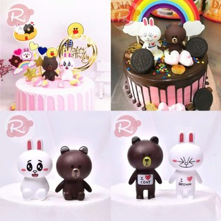[SIÊU RẺ❤️] – 01 Cặp Gấu Nâu Thỏ Trắng - Trang trí bánh sinh nhật bánh kem