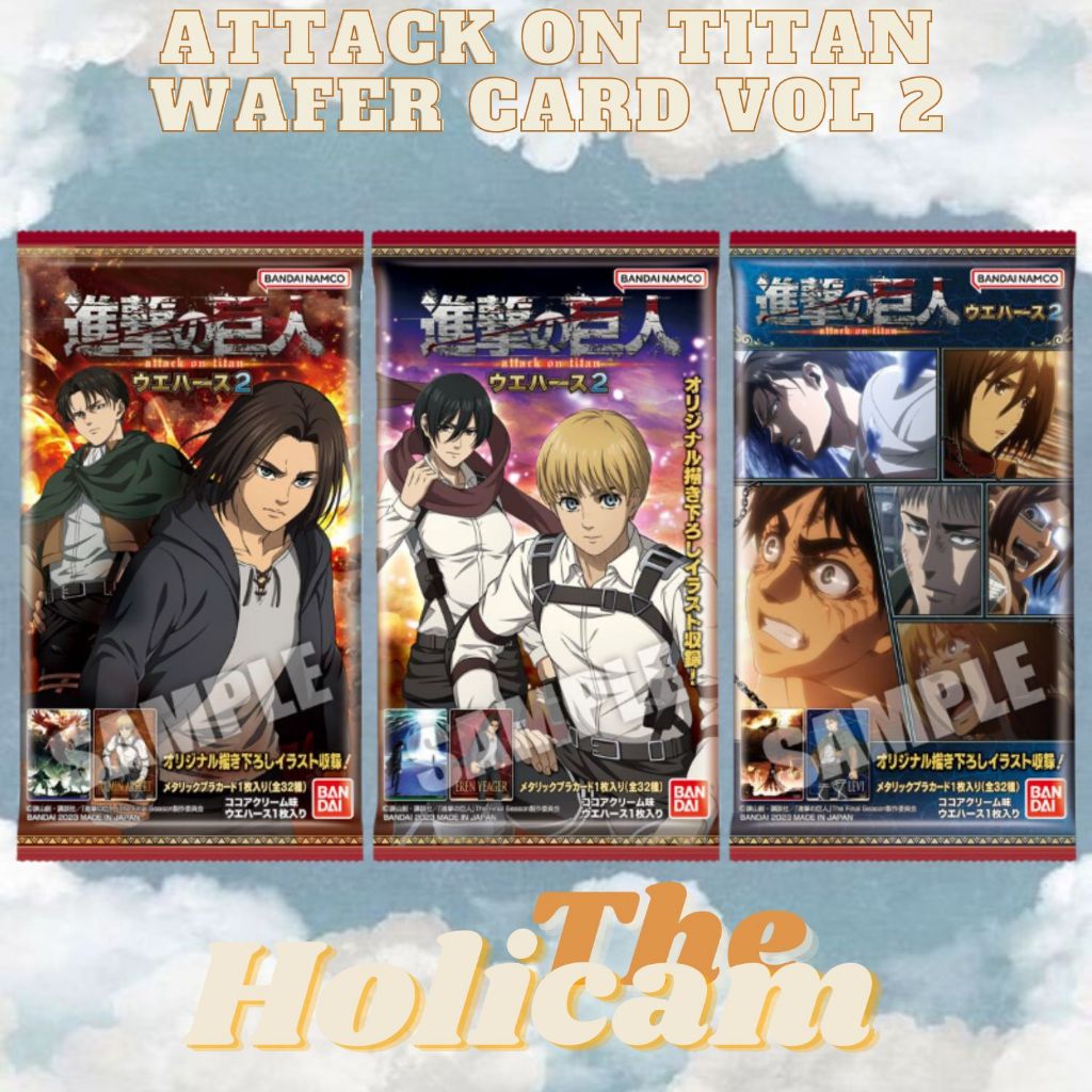 Pack random Thẻ ảnh kèm bánh xốp Wafer Card Phim hoạt hình Anime Attack on Titan