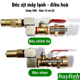 Đầu béc phun xịt rửa máy lạnh 360 độ ren 14 và 22 dùng cho máy rửa xe