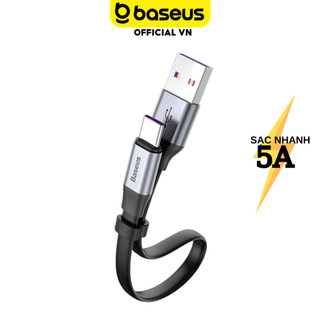 Cáp sạc type c Baseus dây ngắn 23cm sạc nhanh 5A siêu bền cho dòng smartphone android sạc dự phòng