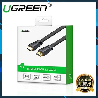 Cáp hdmi 2.0 dẹt dài 3m hỗ trợ 4k@60mhz chính hãng ugreen 50820 cao cấp - hàng chính hãng