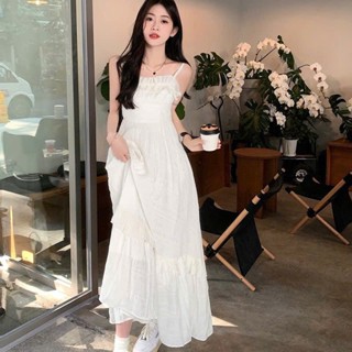 [Sẵn hàng] Đầm Maxi Hai Dây Xoè Tầng Bèo Đi Biển Du Lịch Váy Công Chúa Ulzzang Cổ Tích Tiểu Thư Bồng Bềnh Điệu Đà Cho Nữ