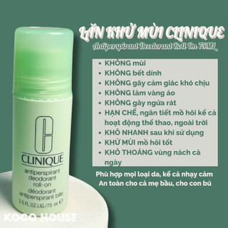 (Chính hãng) Lăn khử mùi CLINIQUE Antiperspirant Deodorant Roll On 75ML