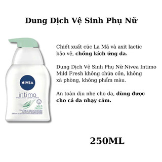 Dung dịch vệ sinh phụ nữ Nive  intimo Đức 250ml