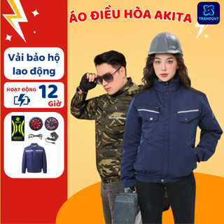Áo lẻ, pin quạt lẻ áo điều hòa Nhật Bản Akita, áo siêu nhẹ, thoáng khí chống nắng tốt, pin 18v 74000mAh, quạt 9 cánh