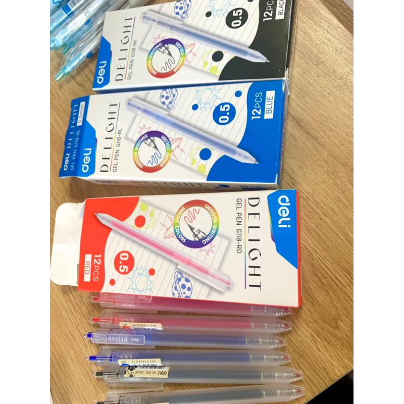 Combo 6 Bút gel nước Deli G118 ngòi 0.5mm xinh xắn nhiều màu tùy chọn nhanh khô, viết đều trơn