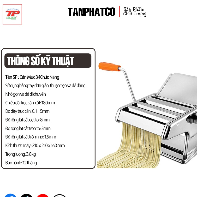 Máy Cán Bột , Máy Cán Mỳ Sợi Bằng Tay
