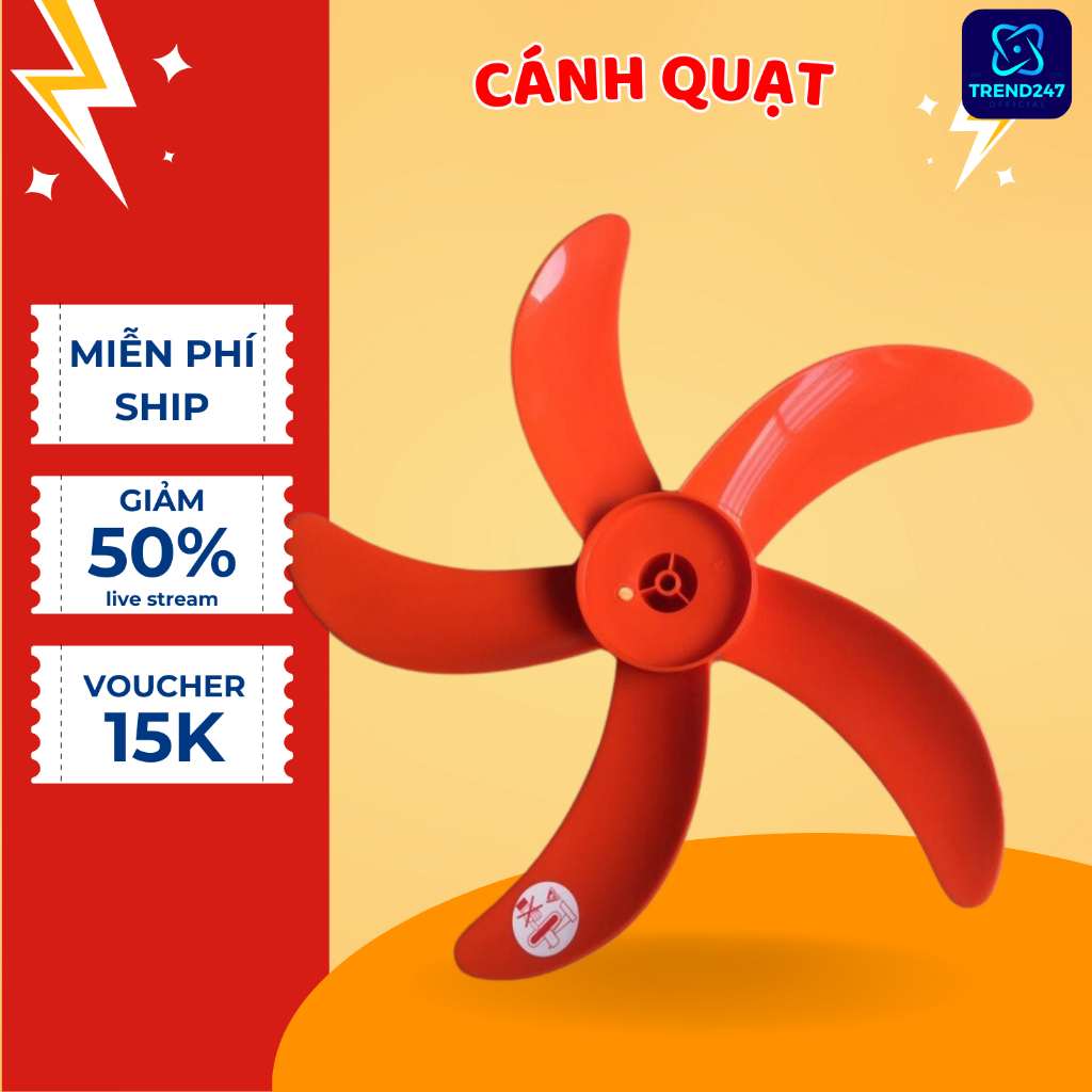 Cánh quạt thay thế 30,40,45cm lỗ khuyết - chất liệu nhựa dẻo abs dẻo dai chống gãy - màu ngẫu nhiên