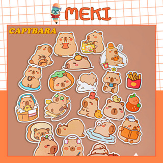   STICKER  Set 50 Sticker Capybara Cute Hàn Quốc Trang Trí Sổ Tay Móc Khoá Bình Nước MEKI Văn Phòng Phẩm 