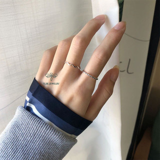 Nhẫn bạc nữ TLEE xoắn basic cá tính Freesize TLEE JEWELRY A0282