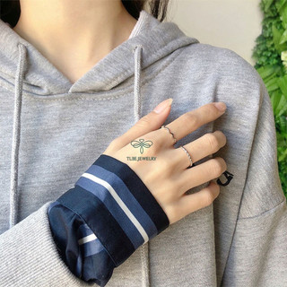 Nhẫn bạc nữ TLEE xoắn basic cá tính Freesize TLEE JEWELRY A0282