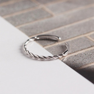 Nhẫn bạc nữ TLEE xoắn basic cá tính Freesize TLEE JEWELRY A0282