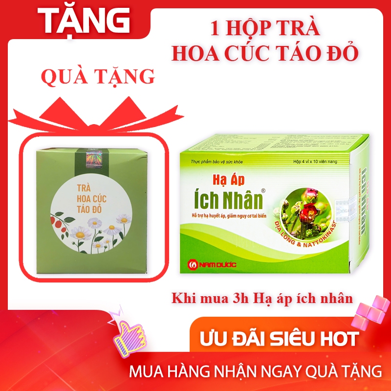 HẠ ÁP ÍCH NHÂN - GIÚP HẠ HUYẾT ÁP, DUY TRÌ ỔN ĐỊNH HUYẾT ÁP (HỘP 40 Viên)