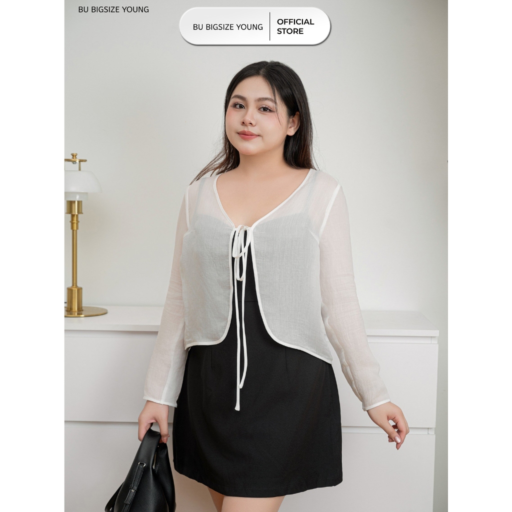 Áo khoác mỏng dài tay Bigsize ( 55kg-95kg)- 24HYA104- [BU Bigsize Young]