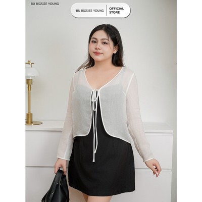 Áo khoác mỏng dài tay Bigsize ( 55kg-95kg)- 24HYA104- [BU Bigsize Young]