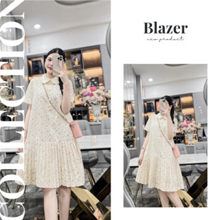 Đầm bầu công sở , váy bầu thiết kế đuôi cá dáng dài hoa nhí thô mùa hè suông chân dập nhã nhặn hot hit