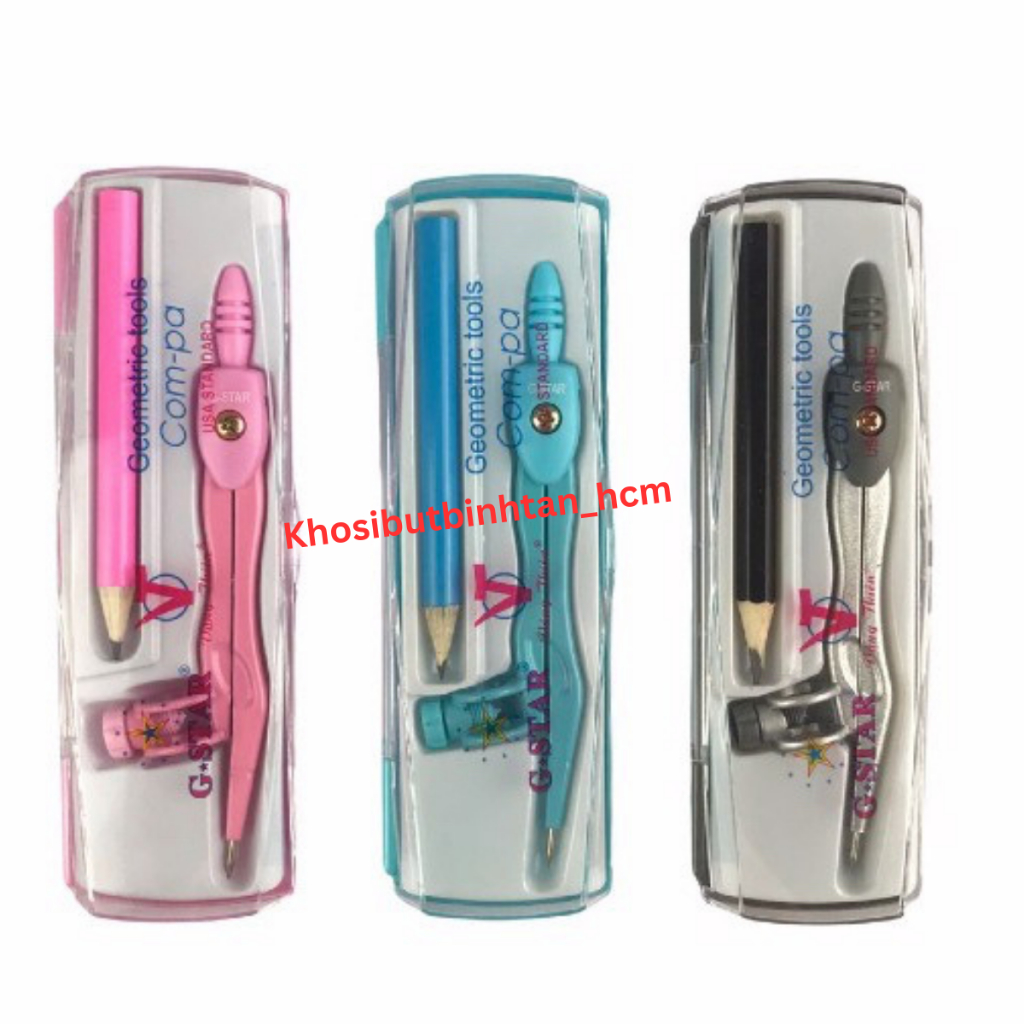 Compa/compass học sinh Gstar U-112 bút chì gỗ, compa Gstar u112 viết chì gỗ