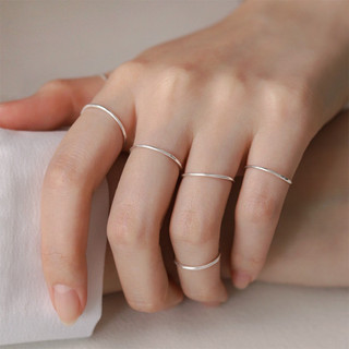 Nhẫn bạc TLEE tròn trơn basic cá tinh, đơn giản TLEE JEWELRY A0297