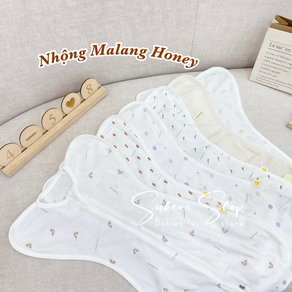 Nhộng Malang Honey Mesh Cho Bé Sơ Sinh Thoáng Khí Giúp Bé Ngủ Ngon