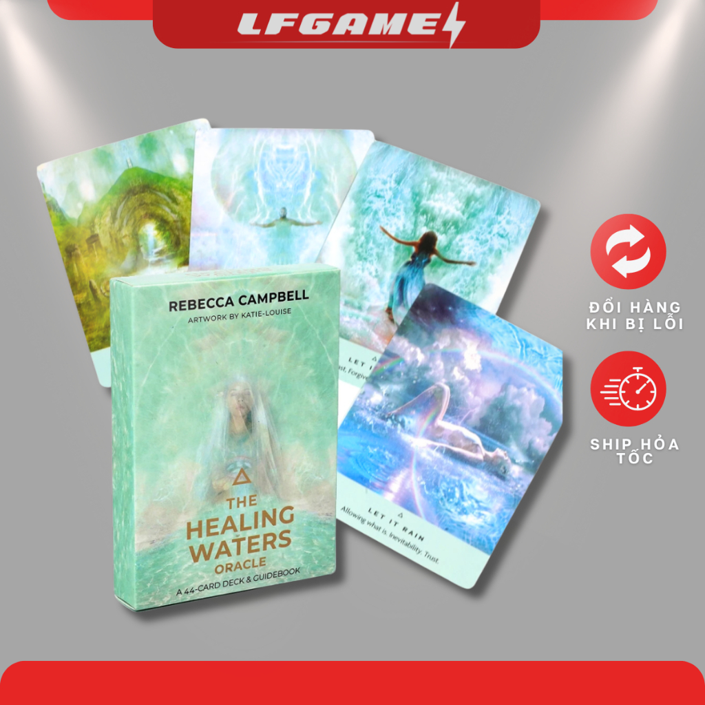 Bộ bói bài THE HEALING WATERS Oracle Decks Size Tiêu Chuẩn Bản Tiếng Anh TAROT