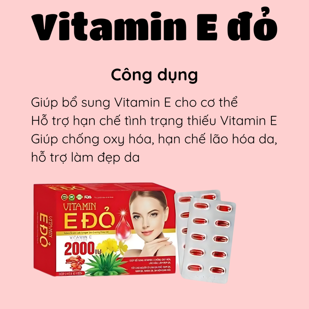 Viên NADO WHITE Vitamin E 2000 IU Bổ Sung Giúp Làm Đẹp Da, Ngăn Ngừa Lão Hóa, Tăng Cường Sức Khỏe Da