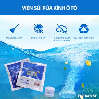  Combo 50 Viên Sủi Rửa Kính Ô Tô - 1 Viên Pha 2-4L Nước - Tẩy Sạch Kính Ô Tô - Gương Kính Trong Nhà 