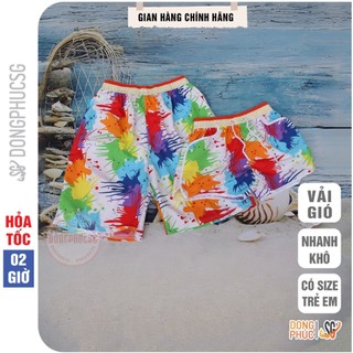 Quần đi biển nam nữ cho cặp đôi gia đình hội nhóm chất vải gió nhanh đủ size khô mẫu vẩy sơn QDB01