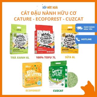 Cát vệ sinh đậu nành hữu cơ CATURE - EcoForest - CuzCat - đổ được bồn cầu - Cát đậu nành cho mèo
