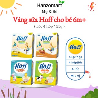 Váng sữa Hoff sữa non / óc chó / vani / hạt dẻ cho bé (lốc 4 hộp)