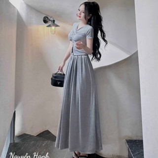 Set Đầm Body Tay Ngắn Dáng Xuông NOBICO  D136, Váy Body Nữ Thời Trang Sang Chảnh Cao Cấp Mới Nhất