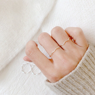 Nhẫn bạc TLEE sóng trơn basic xinh xắn TLEE JEWELRY A0313