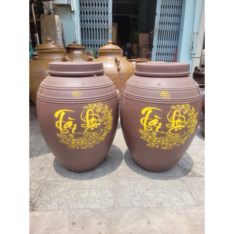 Chum rượu "hàng xịn" - vò rượu - bình ngâm rượu Tài Lộc 1 nắp ( 10 - 15 - 20 - 30 - 50L ) Gốm sứ Bát
