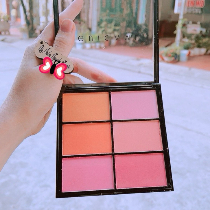  Bảng Má Hồng Guicami 6 Ô tone hồng cam đào màu số 2 đẹp nhất hàng nội địa Trung 