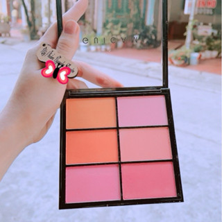 Bảng Má Hồng Guicami 6 Ô tone hồng cam đào màu số 2 đẹp nhất hàng nội địa Trung