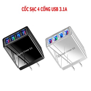 Cốc Sạc 4 cổng USB 5V 3.1A sạc đồng thời đến 4 thiết bị