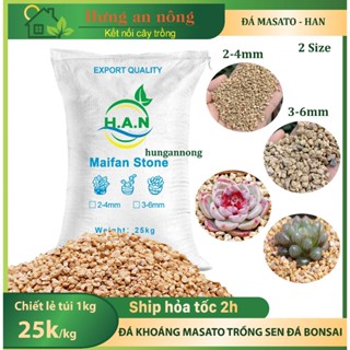 Túi 1kg - Đá khoáng Maifan masato chuyên dùng trồng sen đá, xương rồng, bonsai ( xem trong mô tả )
