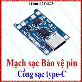 Mạch sạc pin 18650 3.7-4.2V có bảo vệ cổng USB type-C TP4056, 4056