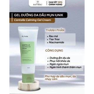 Kem dưỡng rau má IUNIK CENTELLA CALMING GEL CREAM