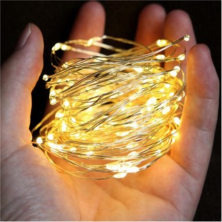 Dây đèn LED 100 bóng đom đóm (fairy light) trang trí quấn cây, decor phòng ngủ, giáng sinh noel tết
