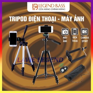 Tripod điện thoại chân máy ảnh kèm kẹp điện thoại 3 chân,điều khiển remote bluetooth, giá đỡ điện thoại livestream
