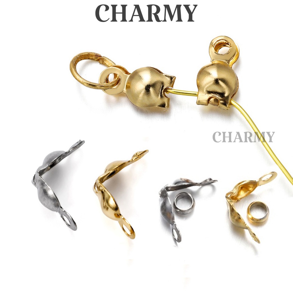 Khóa kẹp vỏ sò ngang T012, Thép titan không gỉ - Phụ kiện làm vòng tay, vòng cổ DIY